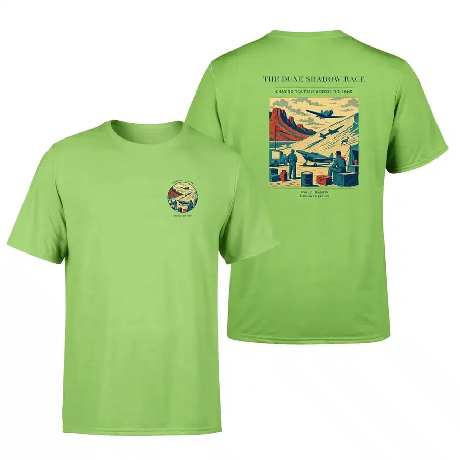 VINTAGE G4334 - The Dune Shadow Race - Double-Side T-Shirt design on lightgreen double side t shirt