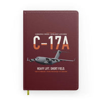 Thumbnail for C-17A Globemaster III design on dark red notebook