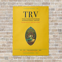 Thumbnail for Thiruvananthapuram International Airport TRV vertical canvas print - no frame - yellow background
