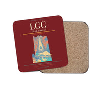 Thumbnail for Liège Airport (LGG) design on dark red 1 piece coaster