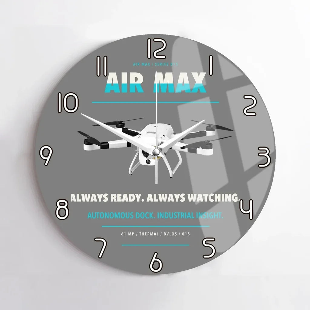 Percepto Air Max design on gray no frame wall clock