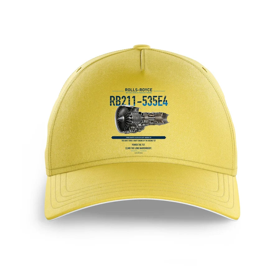 RB211-535E4 design on yellow printed hat