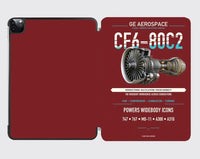 Thumbnail for CF6-80C2 design on dark red ipad tablet case