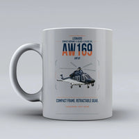 Thumbnail for Leonardo AW169 design on light gray ceramic mug, double-side print