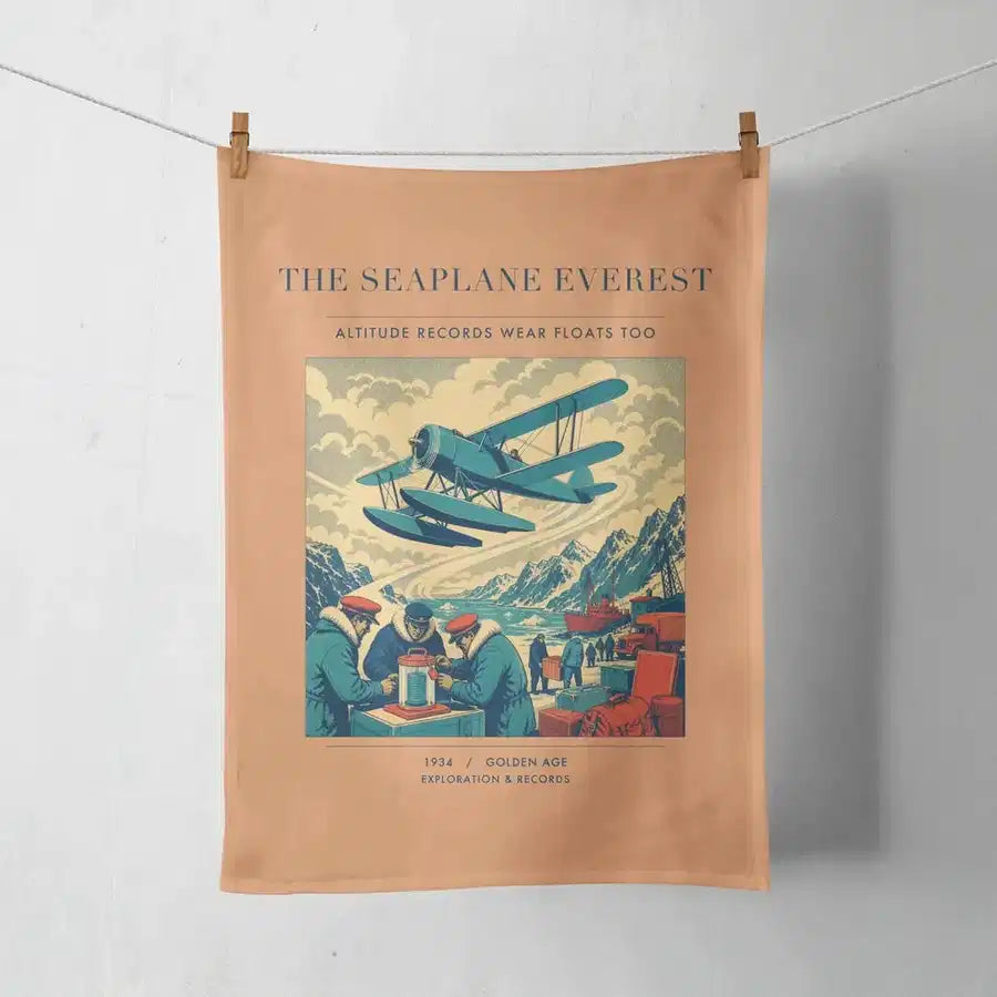 VINTAGE G4296 - The Seaplane Everest - Designed Towels design on orange