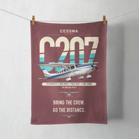 Thumbnail for Cessna T207A Stationair 8 design on dark red towel