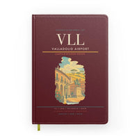 Thumbnail for Valladolid Airport (VLL) design on dark red notebook