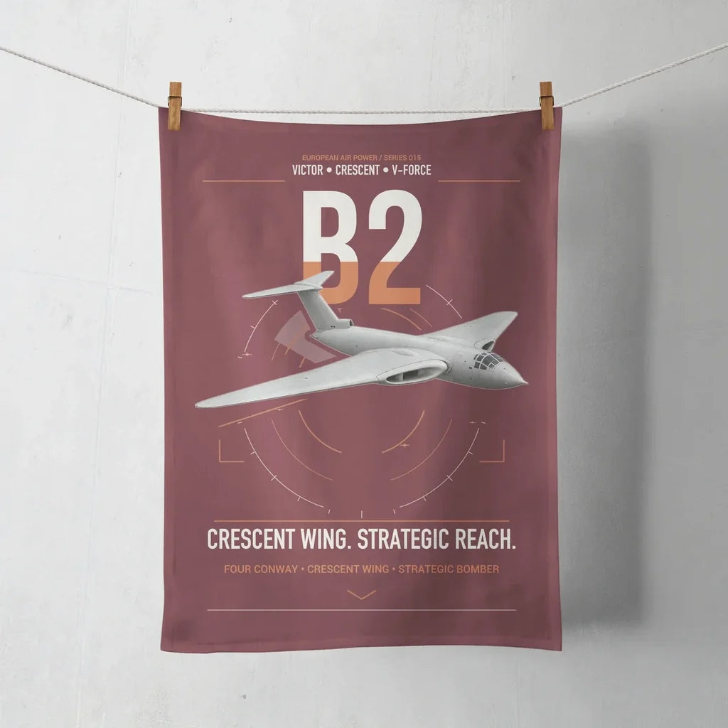 Handley Page Victor B2 design on dark red towel