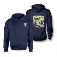 Thumbnail for VINTAGE G4287 - The Powder Morning Lift - Double-Side Hoodie design on navyblue double side