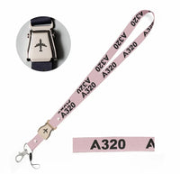 Thumbnail for Airbus A320 Flat Text seat belt lanyard - pink