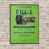Thumbnail for FJ44-4 vertical canvas print - framed - light green background