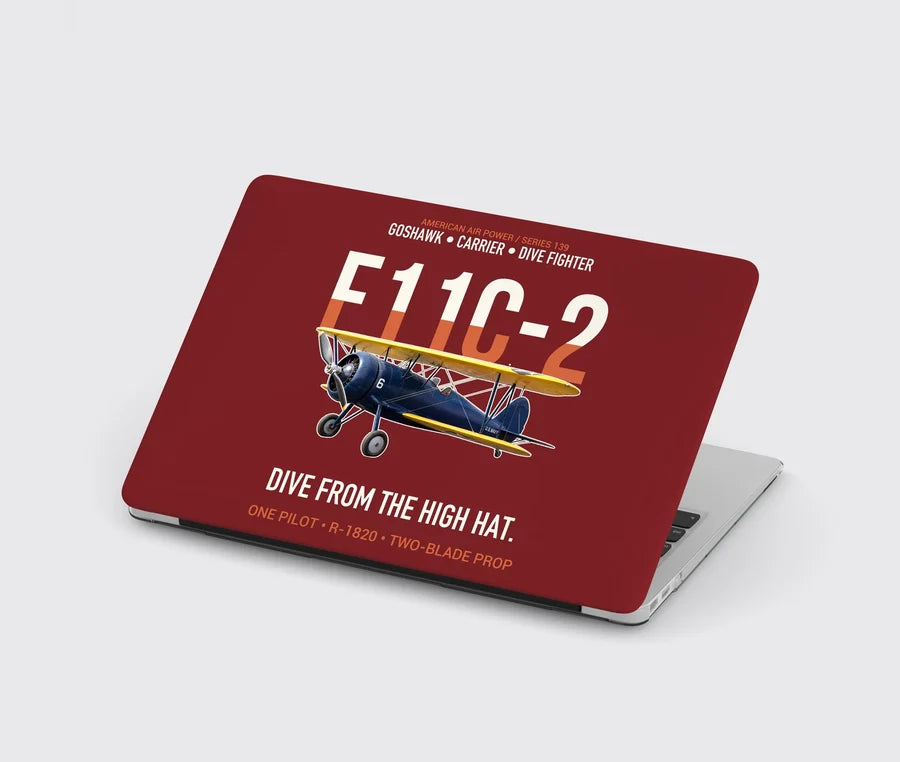 F11C-2 Goshawk Dive from the High Hat design on dark red MacBook case
