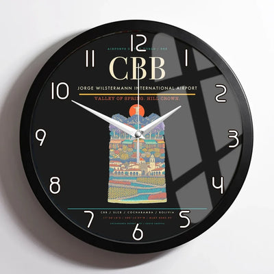 Jorge Wilstermann International Airport CBB Wall-Clock Framed - Black
