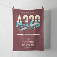 Thumbnail for Airbus A320 design on dark red towel