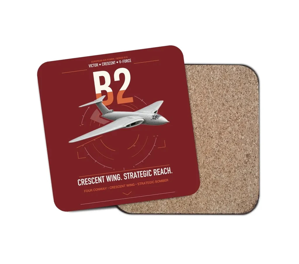 Handley Page Victor B2 design on dark red 1 piece coaster