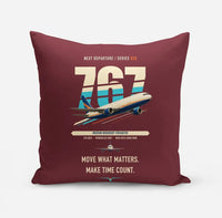 Thumbnail for Boeing 767-300F design on dark red pillow