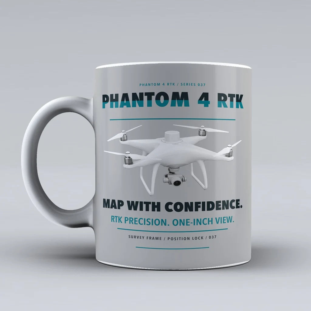 Phantom 4 RTK Mug design on light gray dji