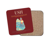 Thumbnail for Malvinas Argentinas International Airport (USH) design on dark red 1 piece coaster