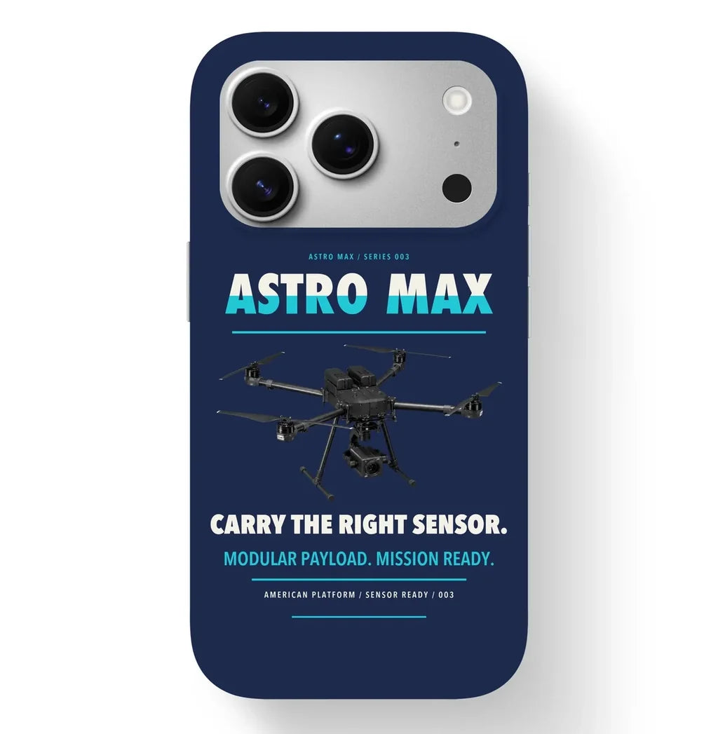 Freefly Astro Max Case design on navy blue iphone case
