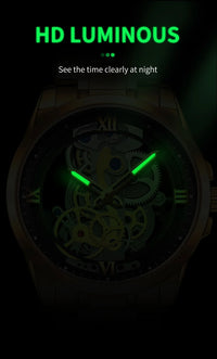 Thumbnail for Stylish watch with Night Light Skeleton Quartz Wristwatch on the dial — view 14