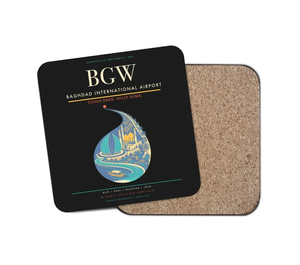 Baghdad International Airport BGW Coaster 1-Piece - Black