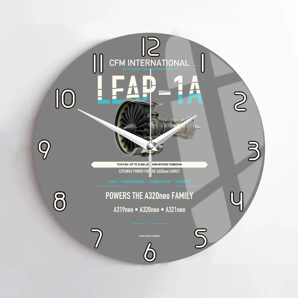 CFM LEAP-1A design on gray no frame wall clock