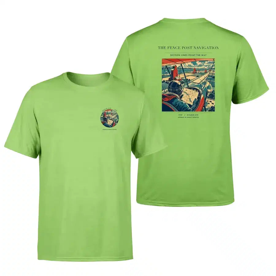 VINTAGE G4390 - The Fence Post Navigation - Double-Side T-Shirt design on lightgreen double side t shirt