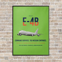 Thumbnail for E-4B Nightwatch vertical canvas print - framed - light green background