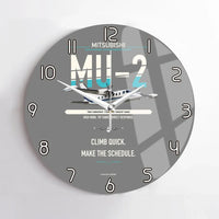 Thumbnail for Mitsubishi MU-2B-60 Marquise design on gray no frame wall clock