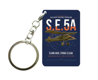 Thumbnail for Royal Aircraft Factory S.E.5a design on navy blue designed key chain, double-side print