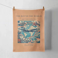 Thumbnail for VINTAGE G4100 - The Round The World - Designed Towels design on orange