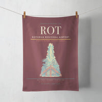 Thumbnail for Rotorua Regional Airport (ROT) design on dark red towel