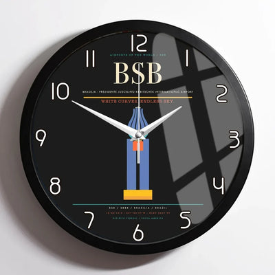 Brasilia - Presidente Juscelino Kubitschek International Airport BSB Wall-Clock Framed - Black
