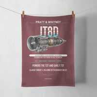 Thumbnail for JT8D design on dark red towel