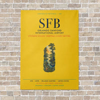Thumbnail for Orlando Sanford International Airport SFB vertical canvas print - no frame - yellow background
