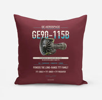 Thumbnail for GE90-115B design on dark red pillow