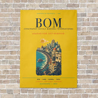 Thumbnail for Chhatrapati Shivaji Maharaj International Airport Mumbai BOM vertical canvas print - no frame - yellow background
