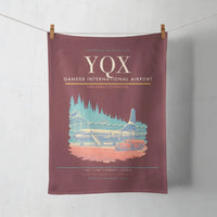 Thumbnail for Gander International Airport (YQX) design on dark red towel