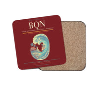 Thumbnail for Rafael Hernández Airport (BQN) design on dark red 1 piece coaster