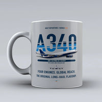 Thumbnail for A340-300 Mug design on light gray airbus