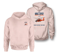 Thumbnail for Airbus MH-65E Dolphin design on pink double-side hoodie, double-side print