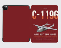 Thumbnail for C-119G Flying Boxcar design on dark red ipad tablet case