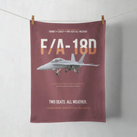 Thumbnail for F-A-18D Hornet Two Seats All Weather design on dark red towel