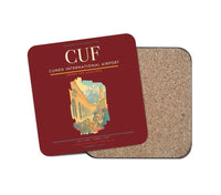 Thumbnail for Cuneo International Airport (CUF) design on dark red 1 piece coaster