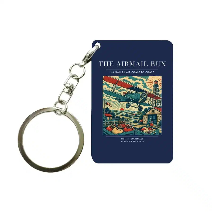 VINTAGE G4015 - The Airmail Run - Designed Key Chain design on navyblue