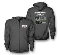 Thumbnail for Boeing 747 & GENX Engine Designed Zipped Hoodies - view 12