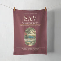 Thumbnail for Savannah-Hilton Head International Airport (SAV) design on dark red towel