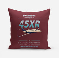 Thumbnail for Bombardier Learjet 45XR design on dark red pillow