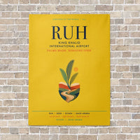 Thumbnail for King Khalid International Airport RUH vertical canvas print - no frame - yellow background