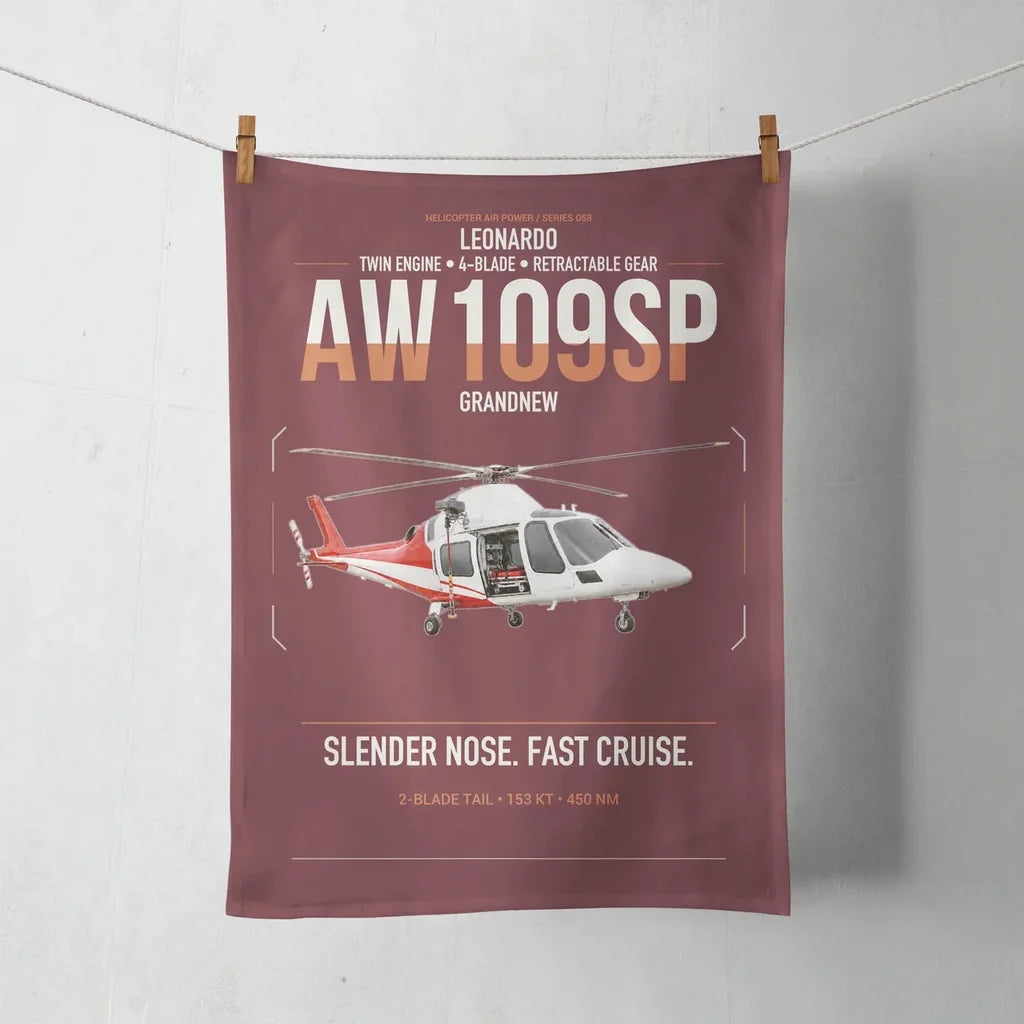 Leonardo AW109SP GrandNew design on dark red towel